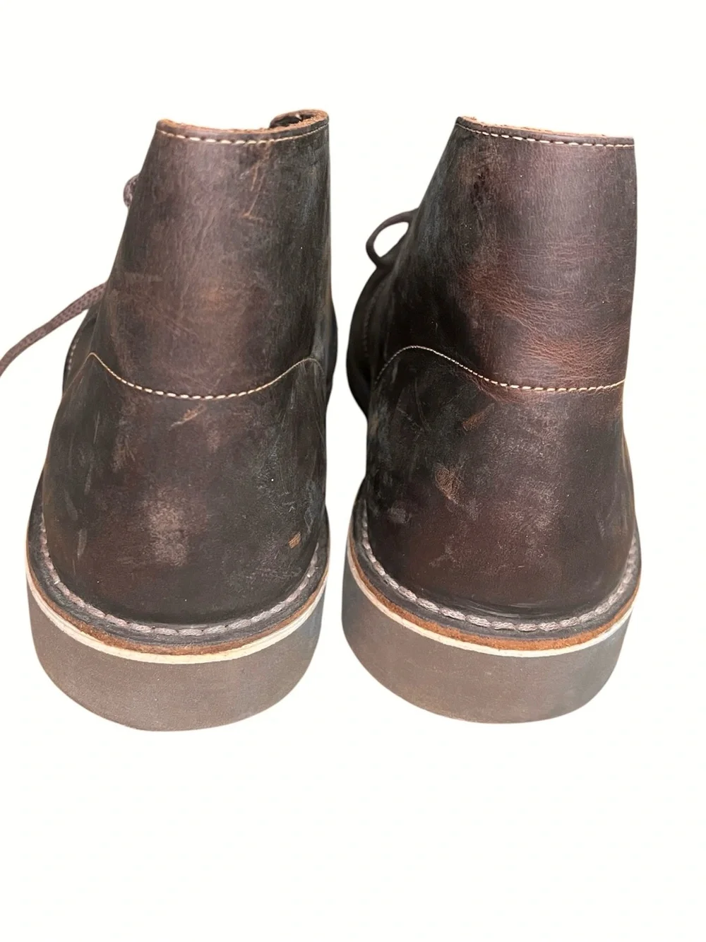 Men's Clarks Dark Brown Beeswax Leather Lace-Up Chukka Boots Sz 11